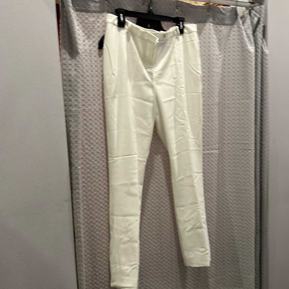 White lined dress pants.